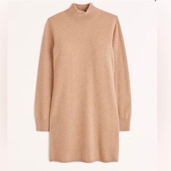Abercrombie & Fitch Dresses & Skirts - NWT Abercrombie & Fitch Cashmere Mock Neck Mini Sweater Dress Women’s XS P Camel